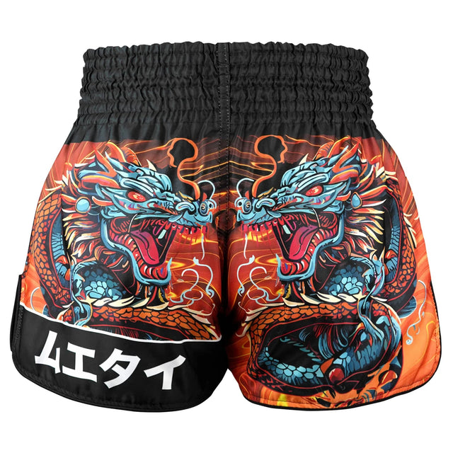 TUFF Sport RMS103 Seraphic Seiryu Samurai Saga Retro Muay Thai Shorts Orange - side detail