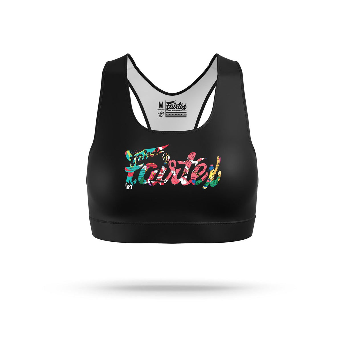 Fairtex SB8 X URFACE Script Sports Bra Black