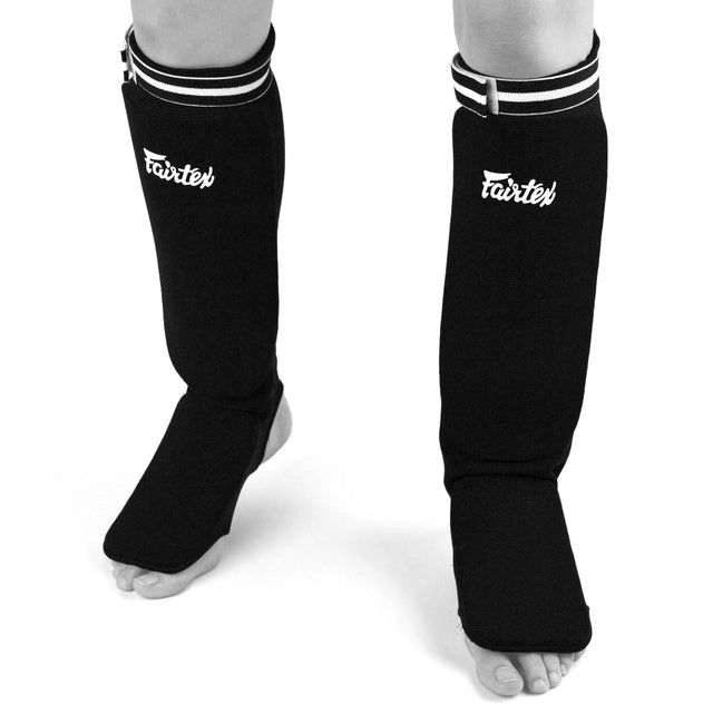 SPE1 Fairtex Elastic Competition Shin Pads Black