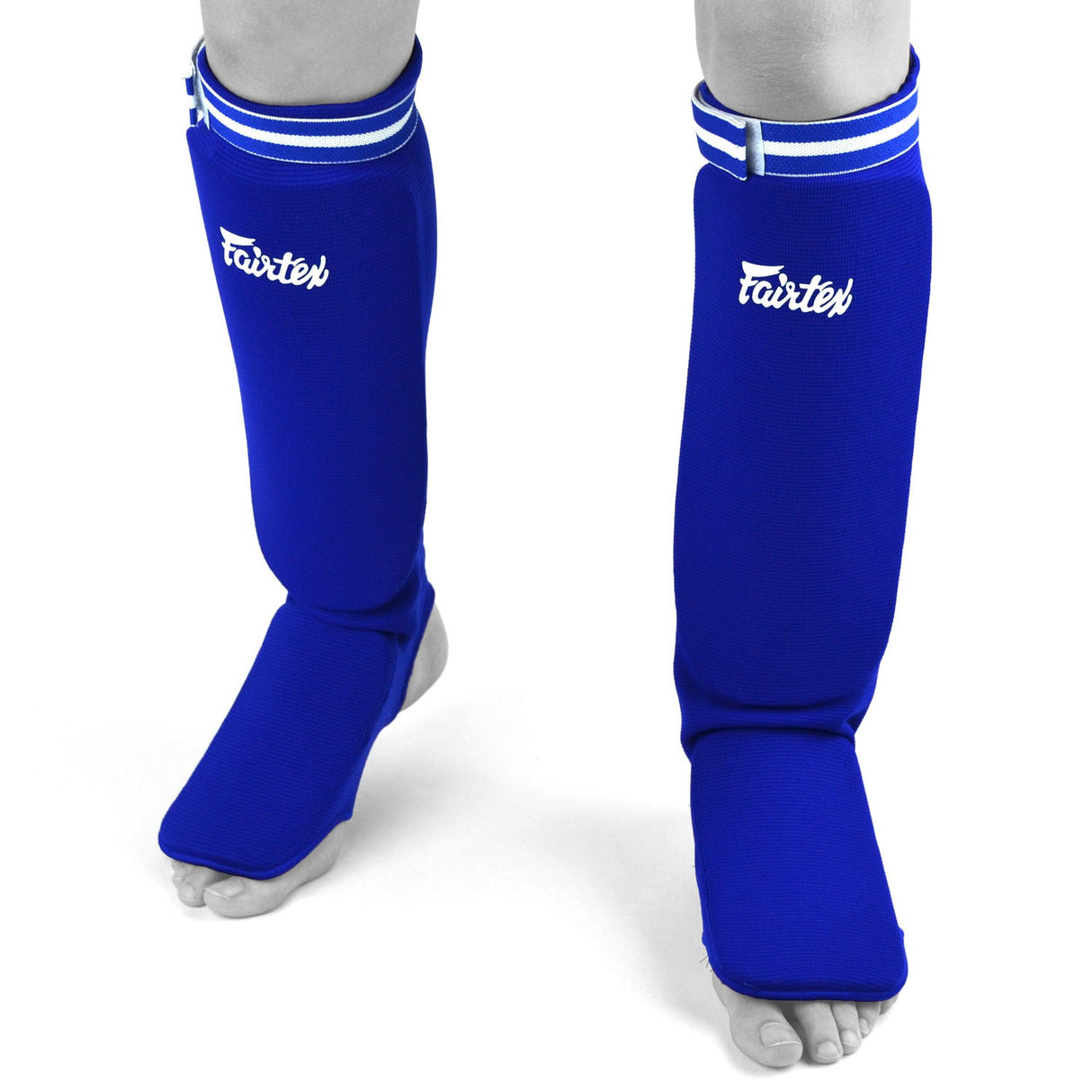 Fairtex SPE1 Elastic Competition Shin Pads Blue