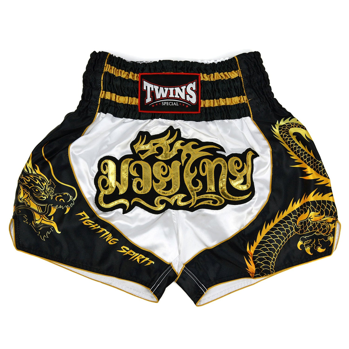 Twins Special Muay Thai Shorts Dragon White-Black