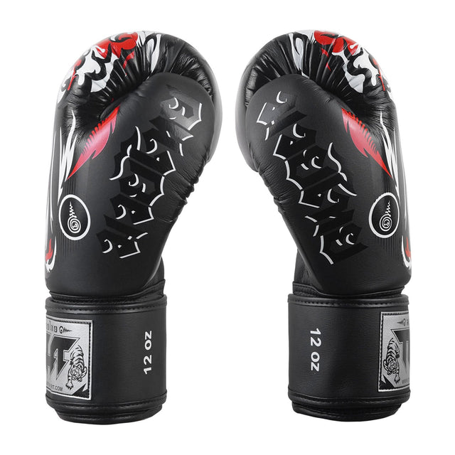 TUFF Sport Muay Thai Boxing Gloves Black Tiger