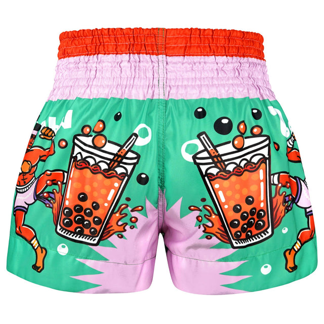 TUFF Sport MS003 Payak Cha Nom Strike Muay Thai Shorts Green - side detail