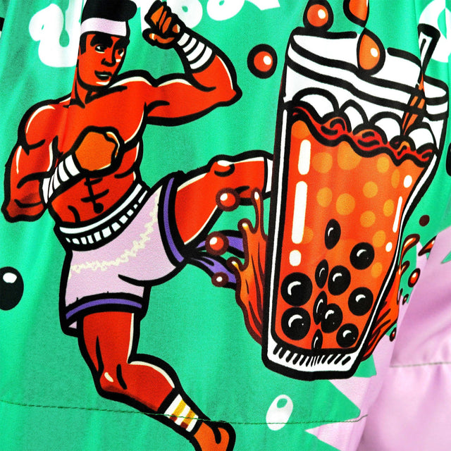 TUFF Sport MS003 Payak Cha Nom Strike Muay Thai Shorts Green - fit and cut detail