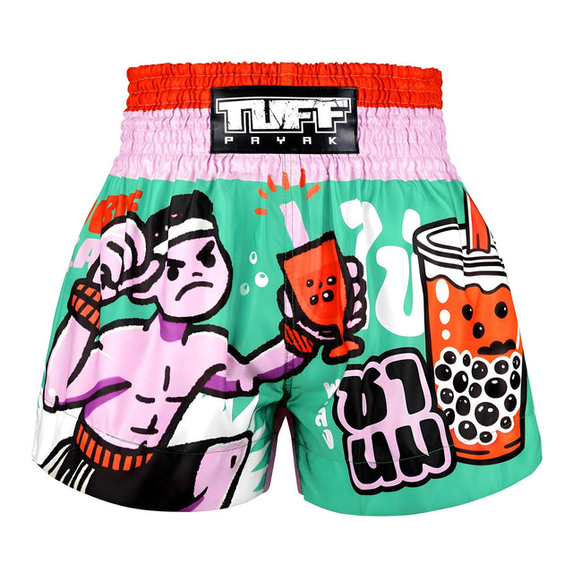TUFF Sport MS003 Payak Cha Nom Strike Muay Thai Shorts Green - front view