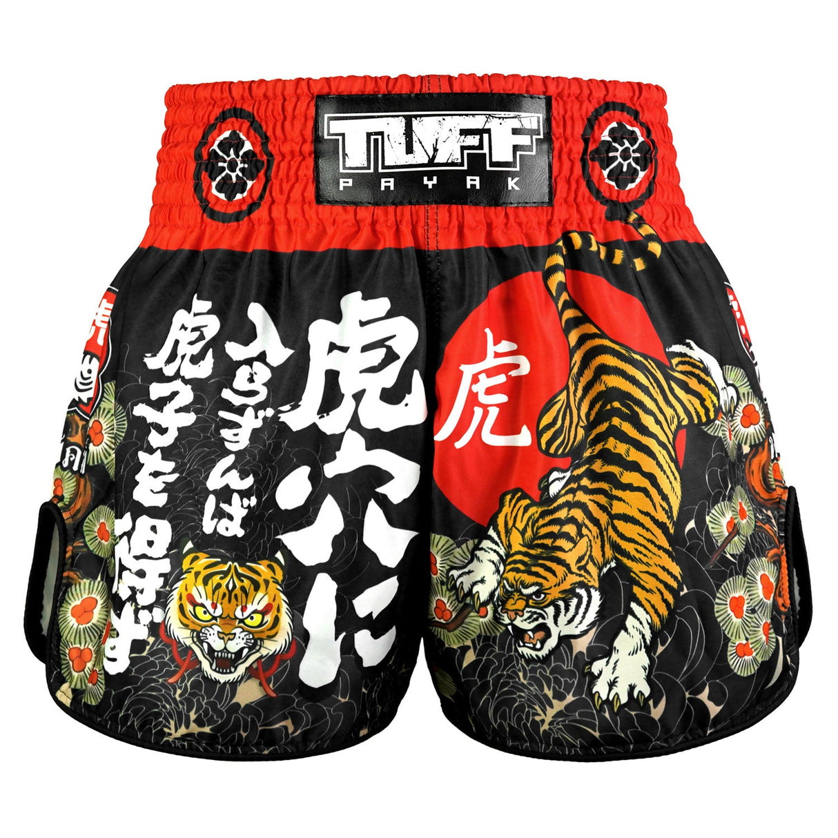 TUFF Sport RMS003 Payak Den of the Brave Muay Thai Shorts Black - front view