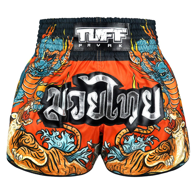 TUFF Sport RMS005 Payak The Eternal Duel Muay Thai Shorts Orange - front view