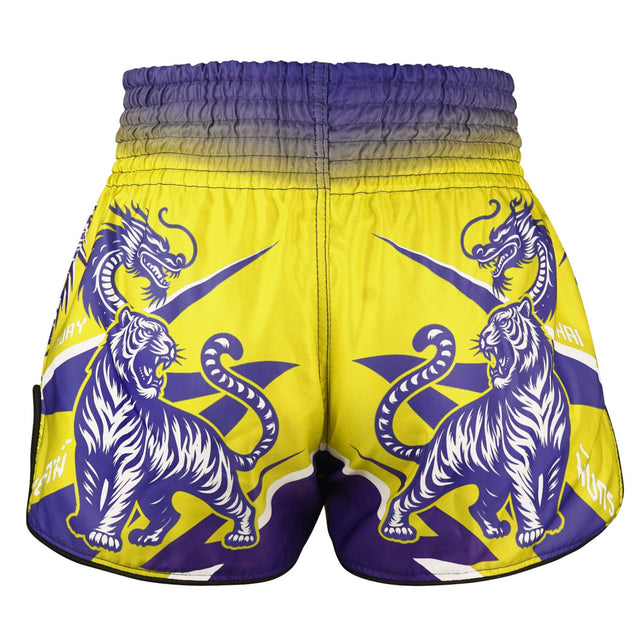 TUFF Sport RMS011 Payak The Wild Roar Muay Thai Shorts Yellow - side detail