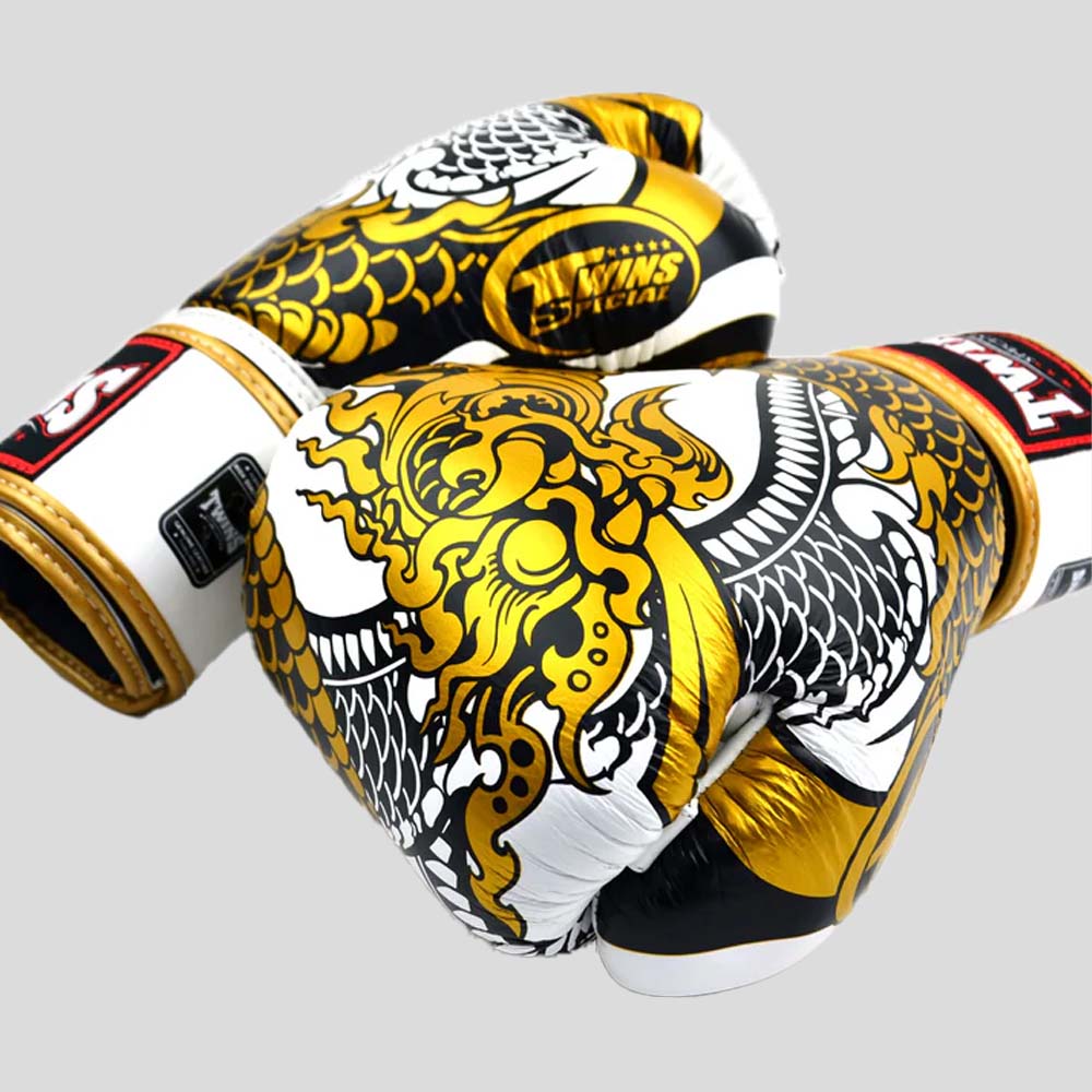 Twins FBGVL4-52 Nagas Boxing Gloves White/Gold