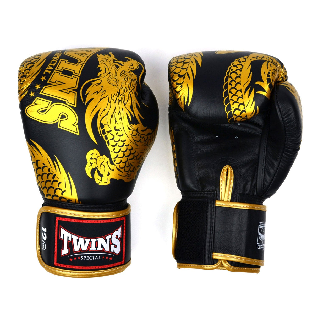 Twins Special FBGVL4 Fancy Boxing Gloves Dragon Black-Gold