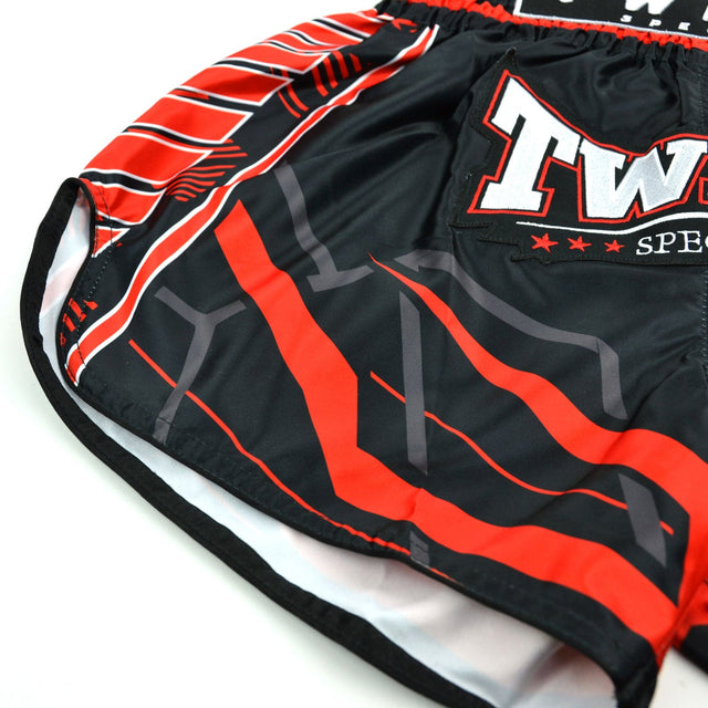 Twins Special RACING Muay Thai Shorts - Black/Red