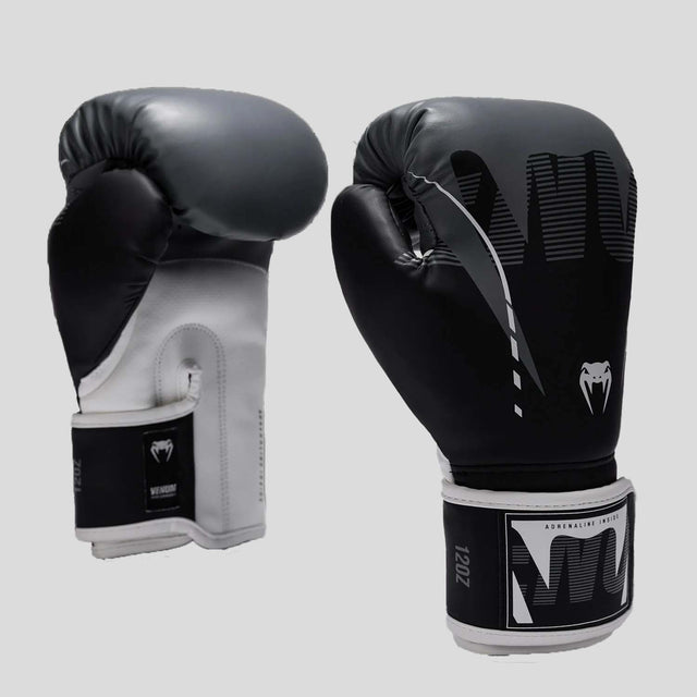 Venum Adrenaline Boxing Gloves Black/Silver Grey
