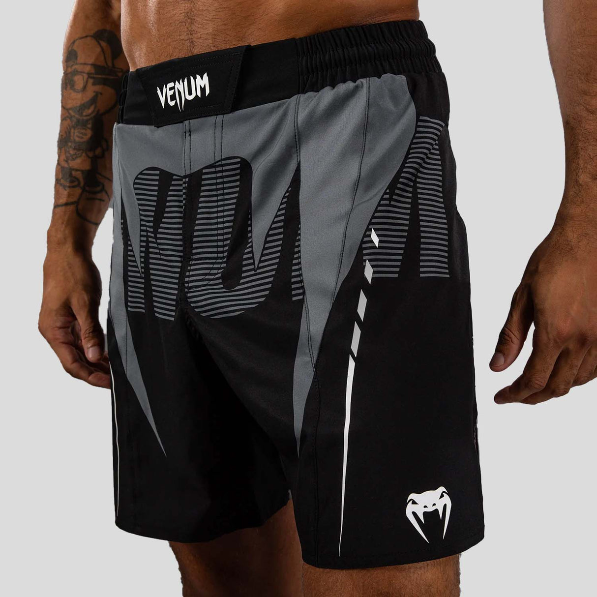 Venum Adrenaline Fight Shorts Black/Silver Grey