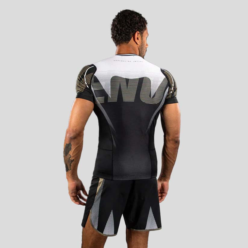 Venum Adrenaline Short Sleeve Rash Guard Black/Sand