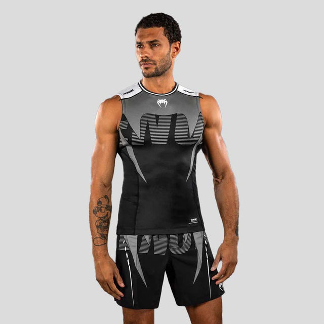 Venum Adrenaline Sleeveless Rash Guard Black/Silver Grey