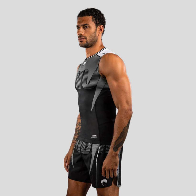 Venum Adrenaline Sleeveless Rash Guard Black/Silver Grey