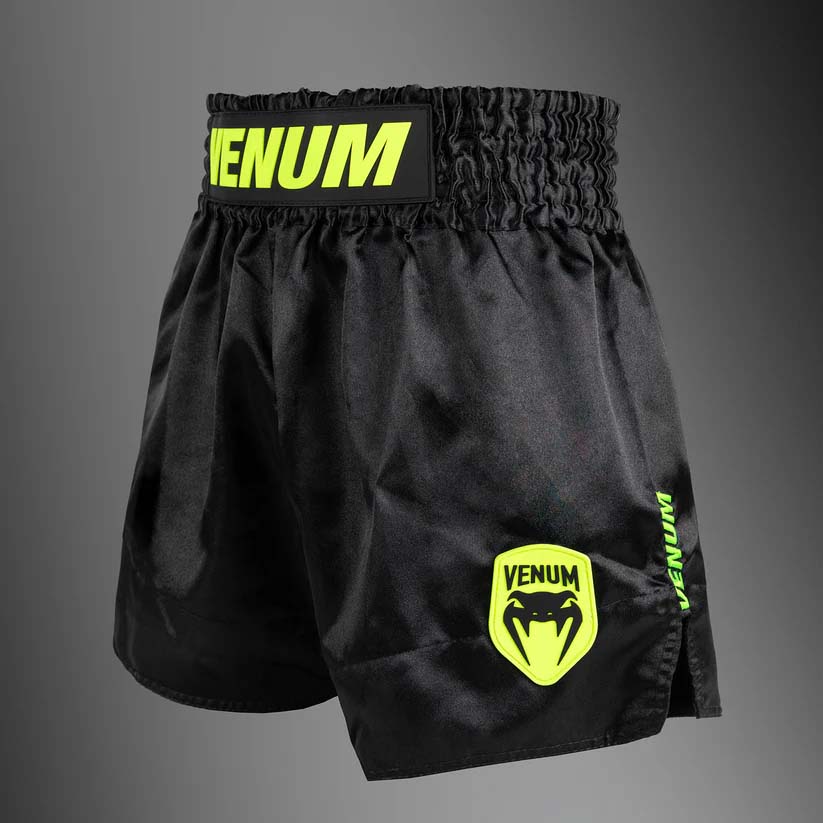 Venum Classic Evo Muay Thai Shorts Black/Neon Yellow