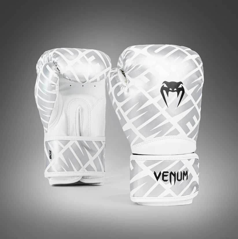 Venum Contender 1.5 XT Kids Boxing Gloves White Silver - front