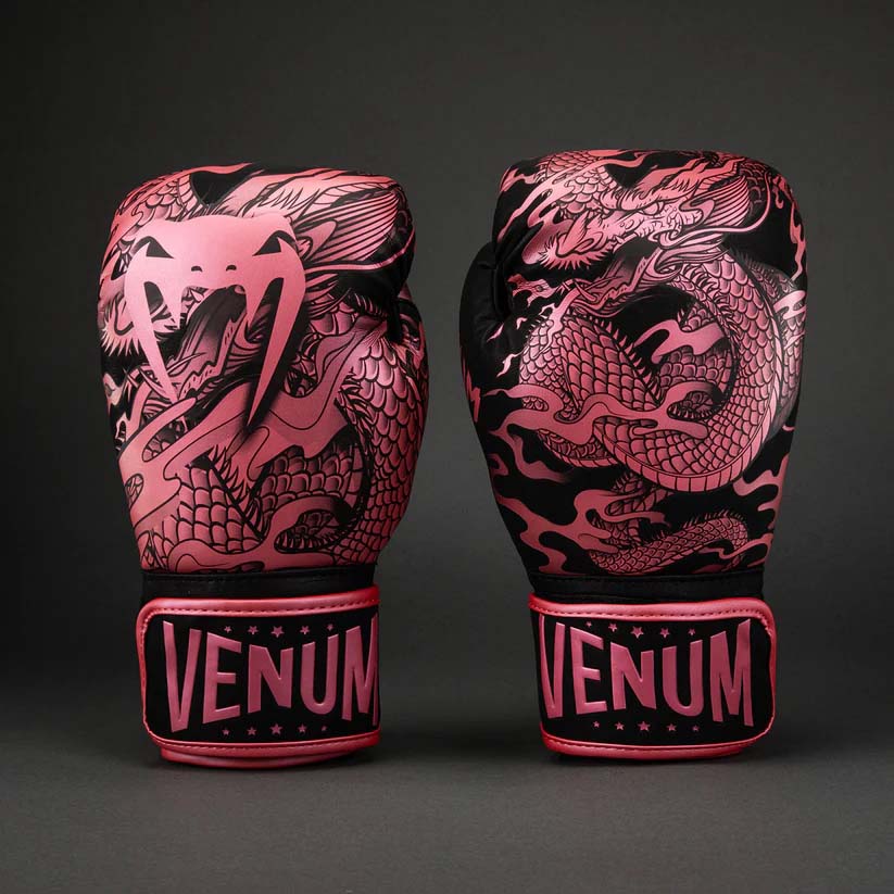 Venum Dragon's Flight Boxing Gloves Black/Metallic Pink