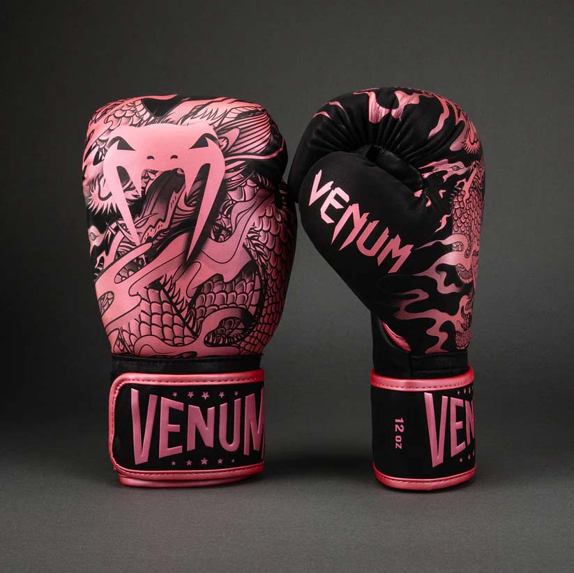 Venum Dragon's Flight Boxing Gloves Black/Metallic Pink