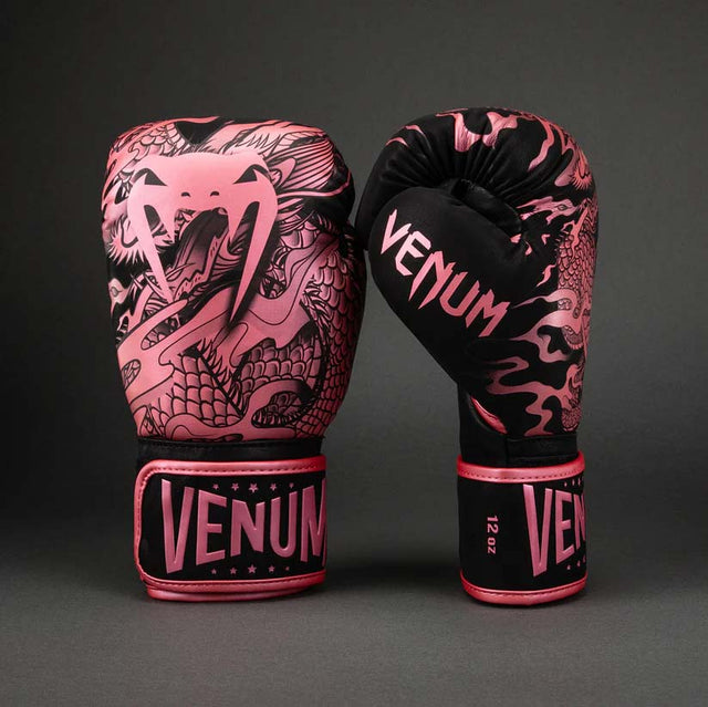Venum Dragon's Flight Boxing Gloves Black/Metallic Pink