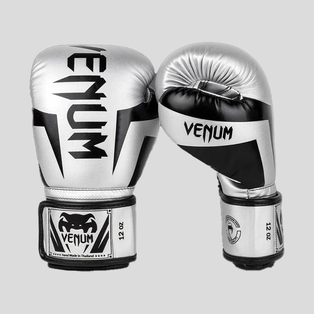 Venum Elite Boxing Gloves Silver/Black