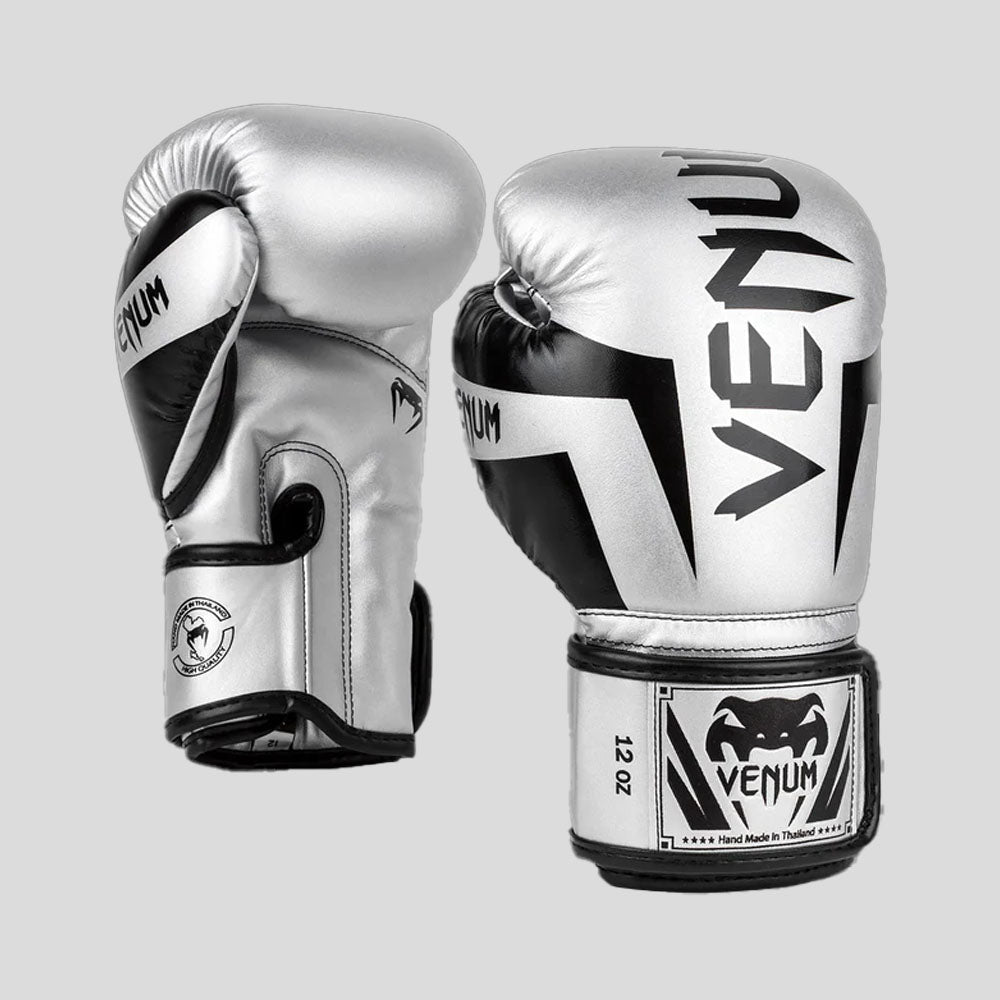 Venum Elite Boxing Gloves Silver/Black