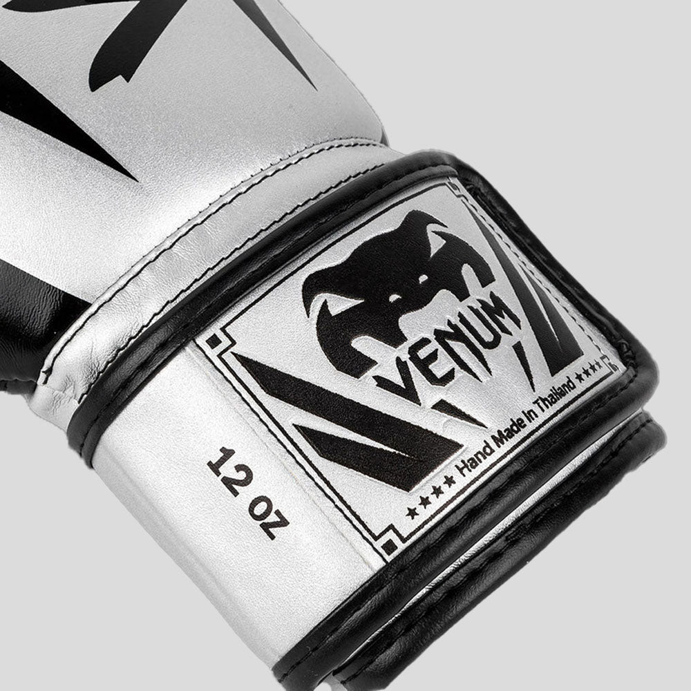 Venum Elite Boxing Gloves Silver/Black