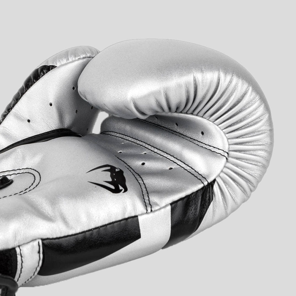 Venum Elite Boxing Gloves Silver/Black
