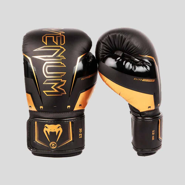 Venum Elite Evo Boxing Gloves Black/Bronze
