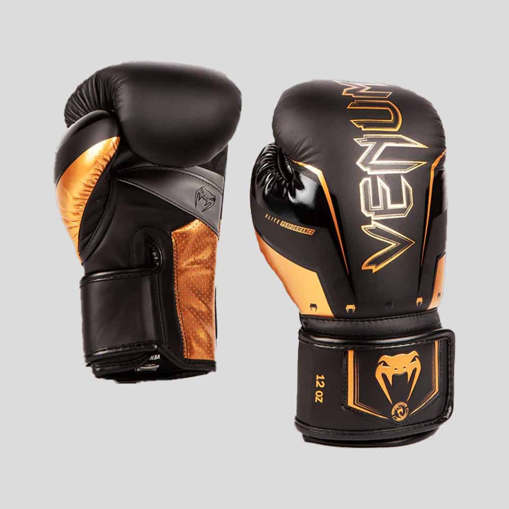 Venum Elite Evo Boxing Gloves Black/Bronze