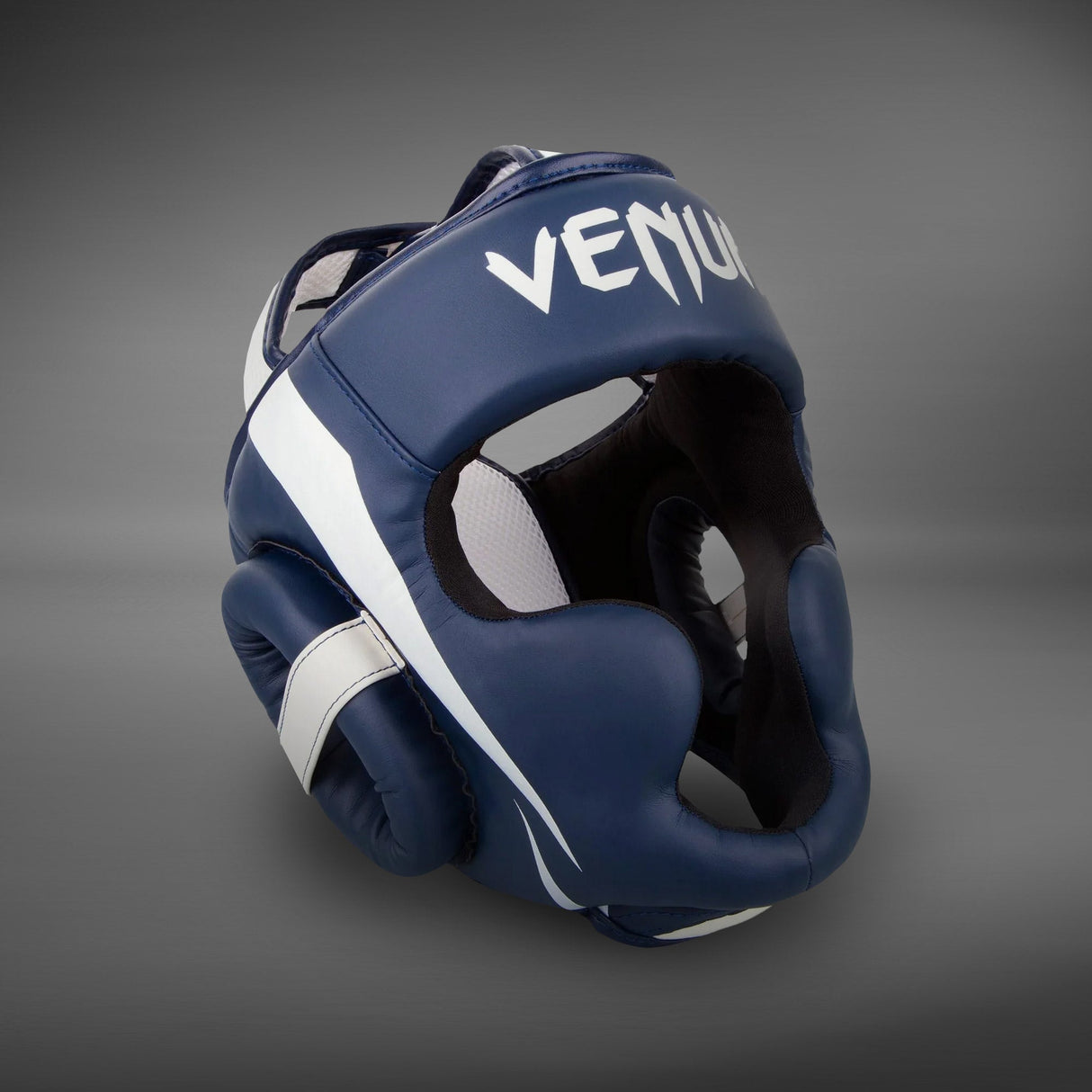 Venum Elite Headgear White/Navy Blue - front