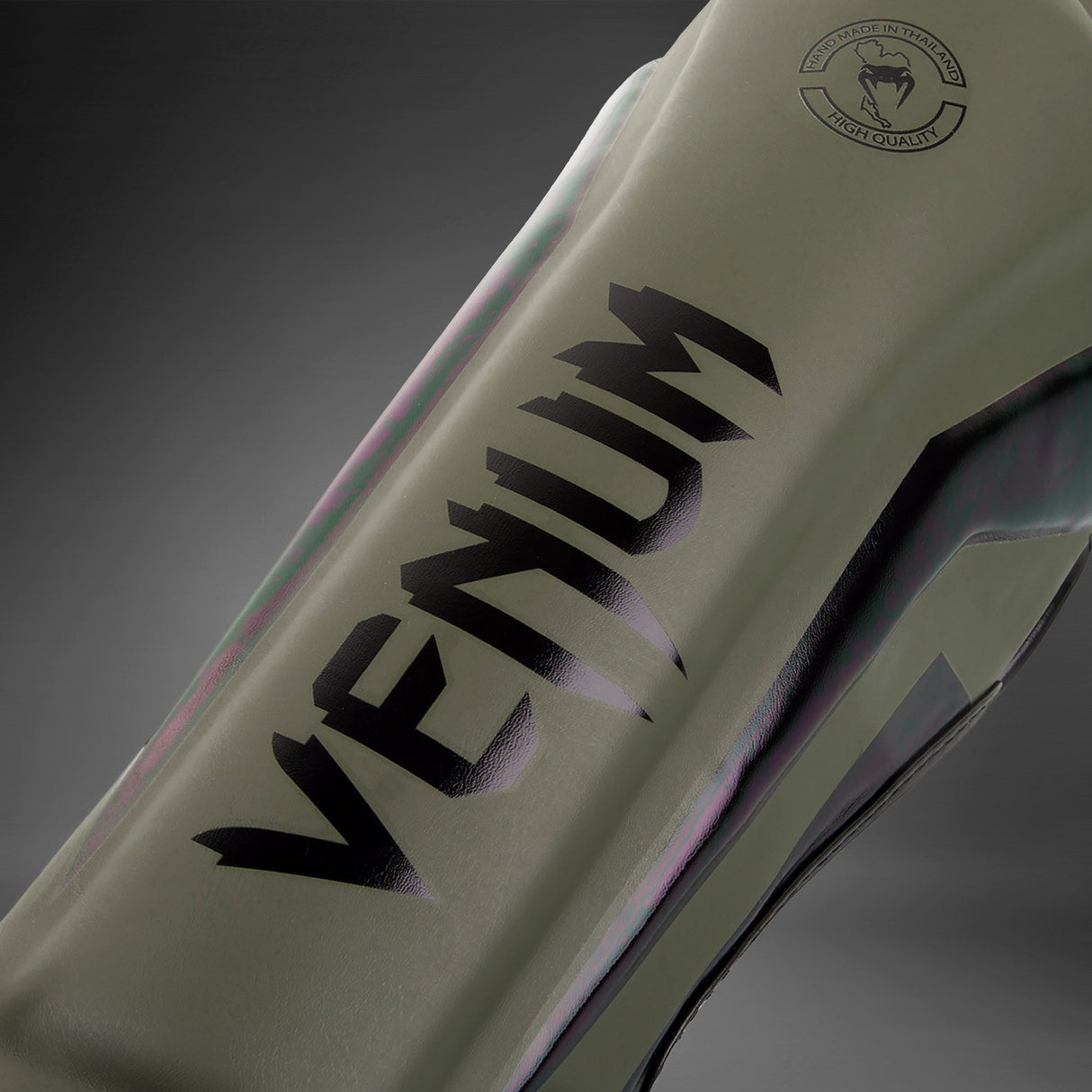 Venum Elite Stand Up Shin guards Khaki/Black - back