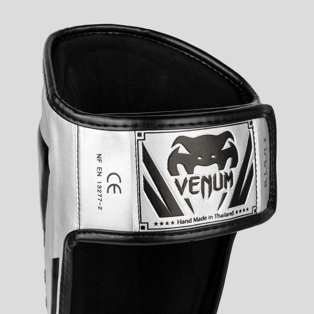 Venum Elite Stand Up Shin Guards Silver/Black