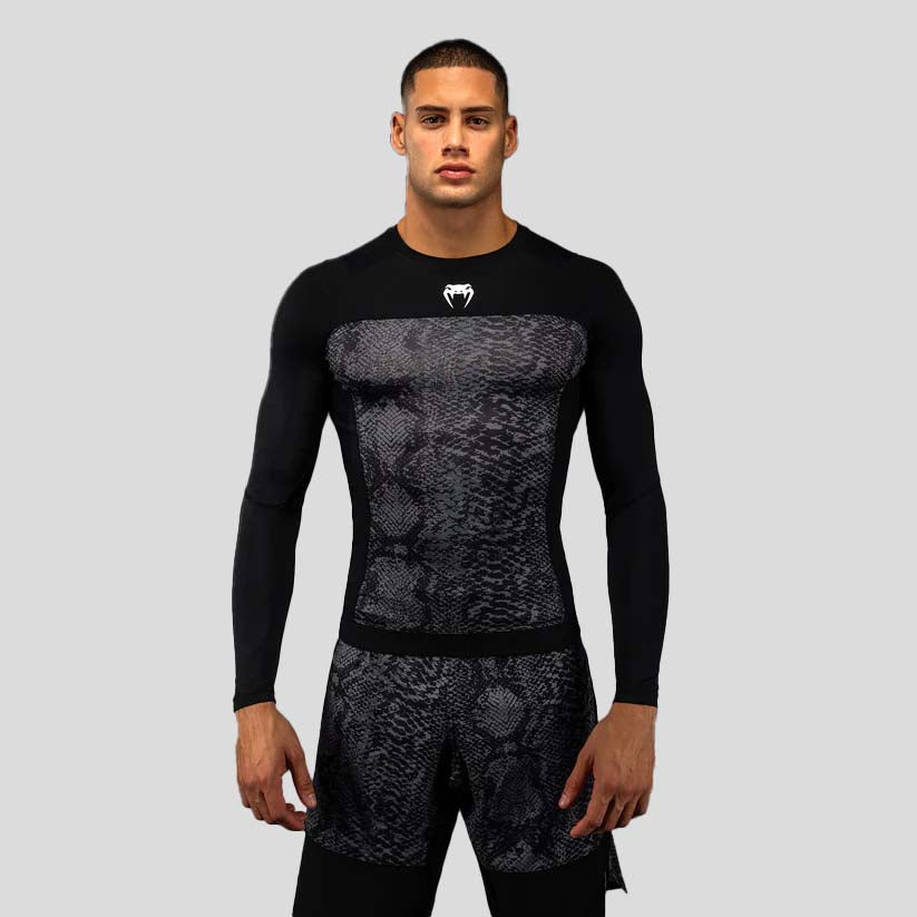 Venum G-Fit Scales Long Sleeve Rash Guard Black/Charcoal Grey