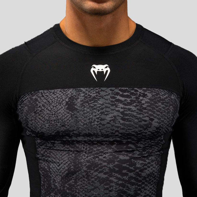 Venum G-Fit Scales Long Sleeve Rash Guard Black/Charcoal Grey