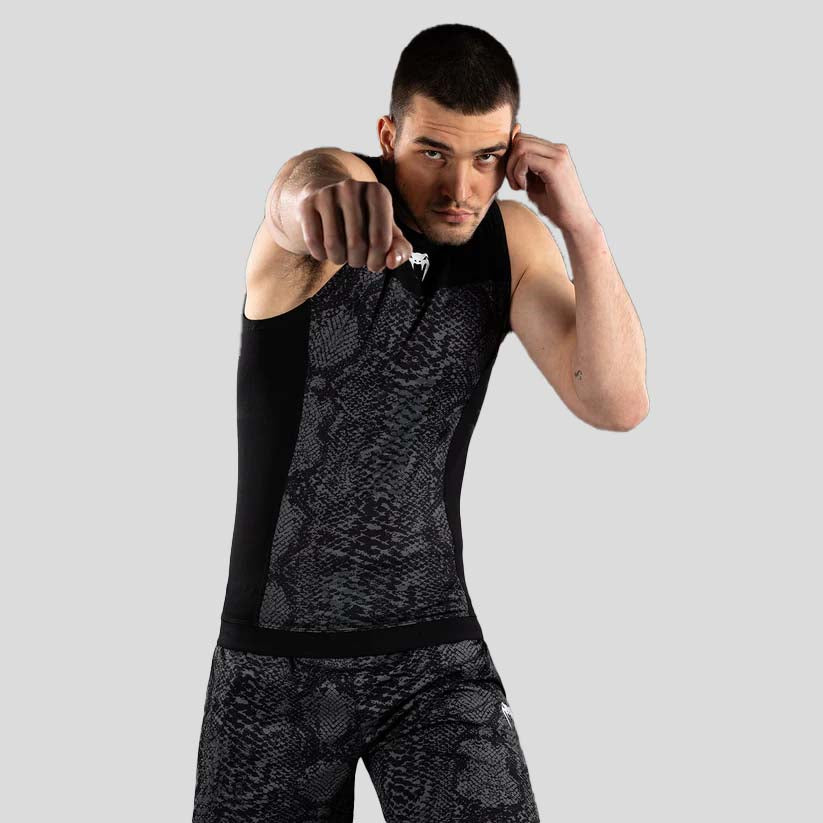 Venum G-Fit Scales Sleeveless Rash Guard Black/Charcoal Grey