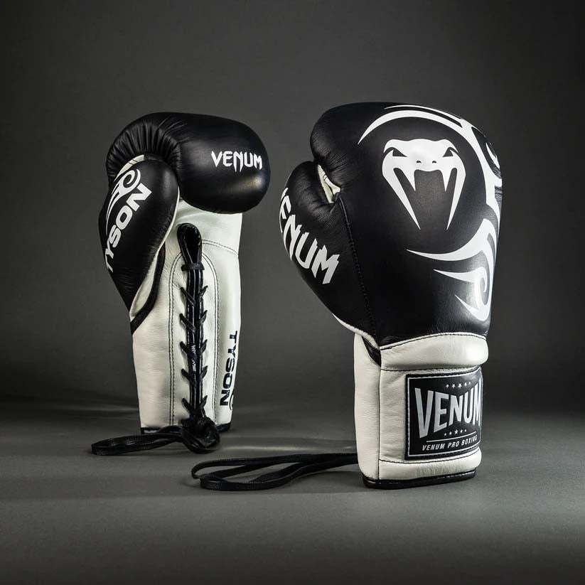 Venum Giant 2.0 Mike Tyson Pro Laced Boxing Gloves Deep Black/Optical White
