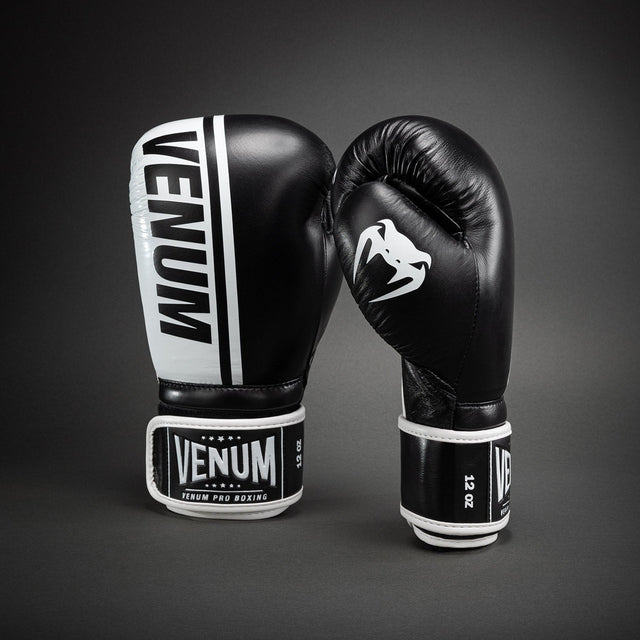 Venum Shield Pro Boxing Gloves with Velcro Black/White - back