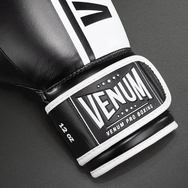 Venum Shield Pro Boxing Gloves with Velcro Black/White - detail