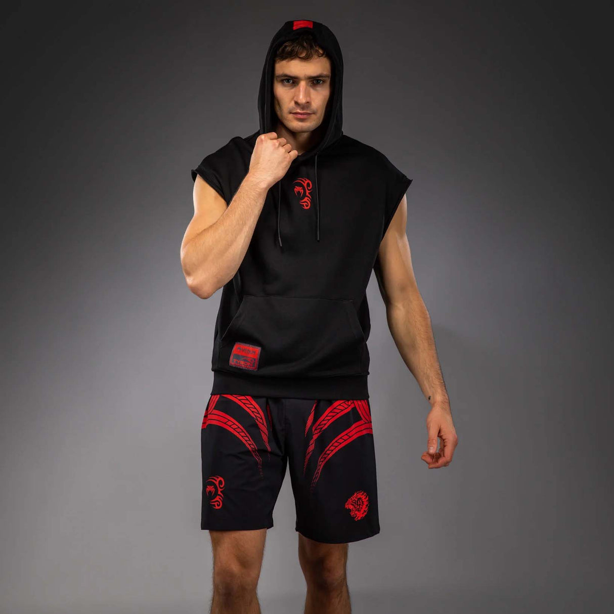 Venum x Mike Tyson Tiger Sleeveless Hoodie Deep Black/Intense Red