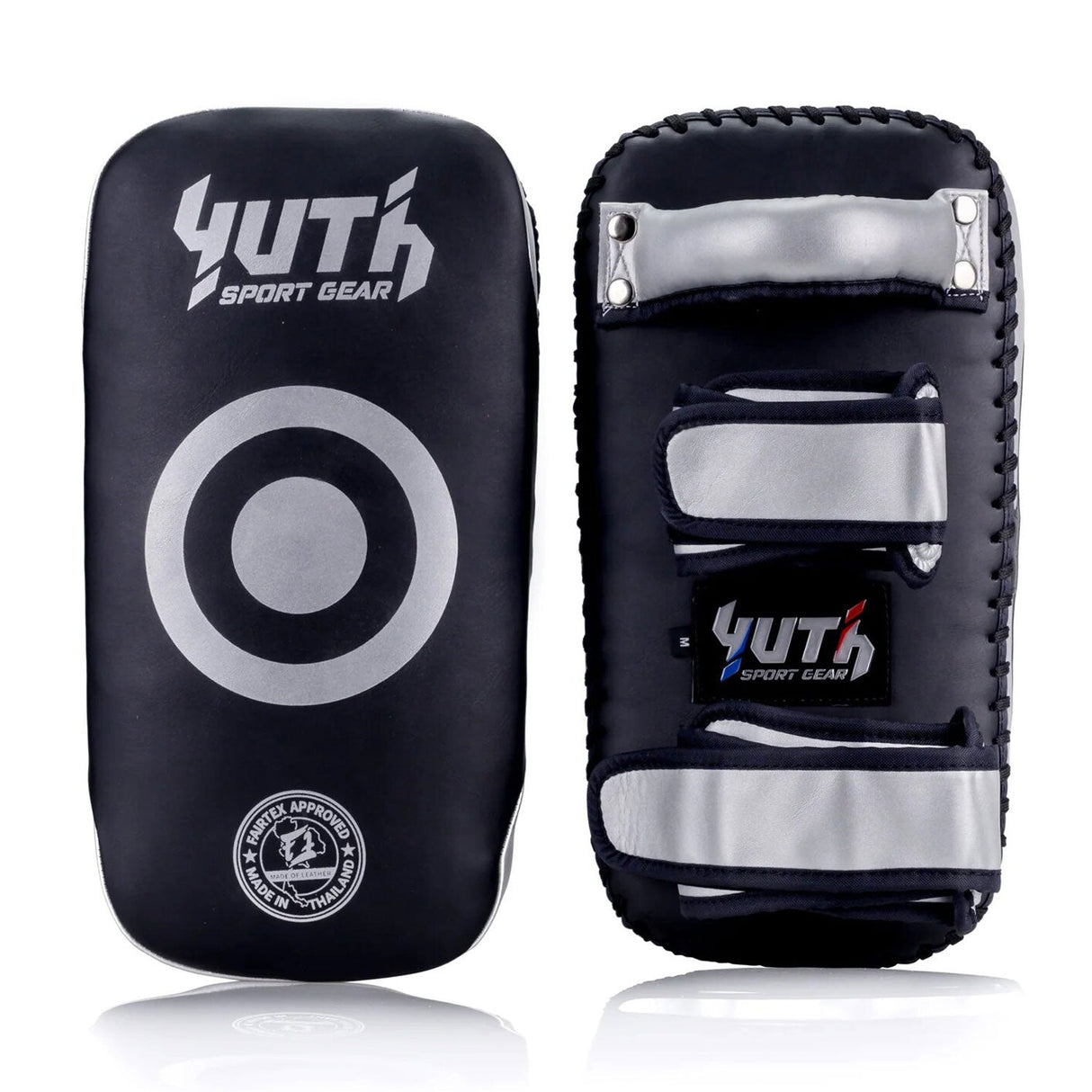 Yuth Thai Kick Pads - Black/Silver