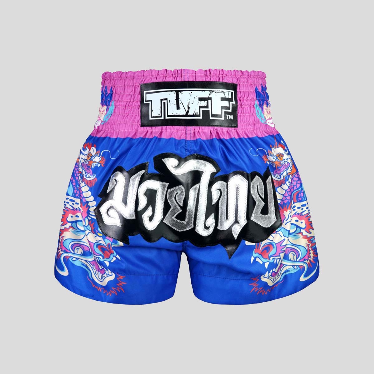 Blue/Pink TUFF Sport MS686 Dragonforce Muay Thai Shorts at