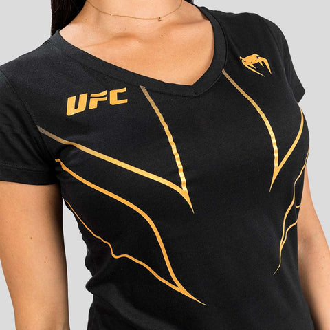 Black/Gold Venum UFC Fight Night 2.0 Replica Women's T-Shirt