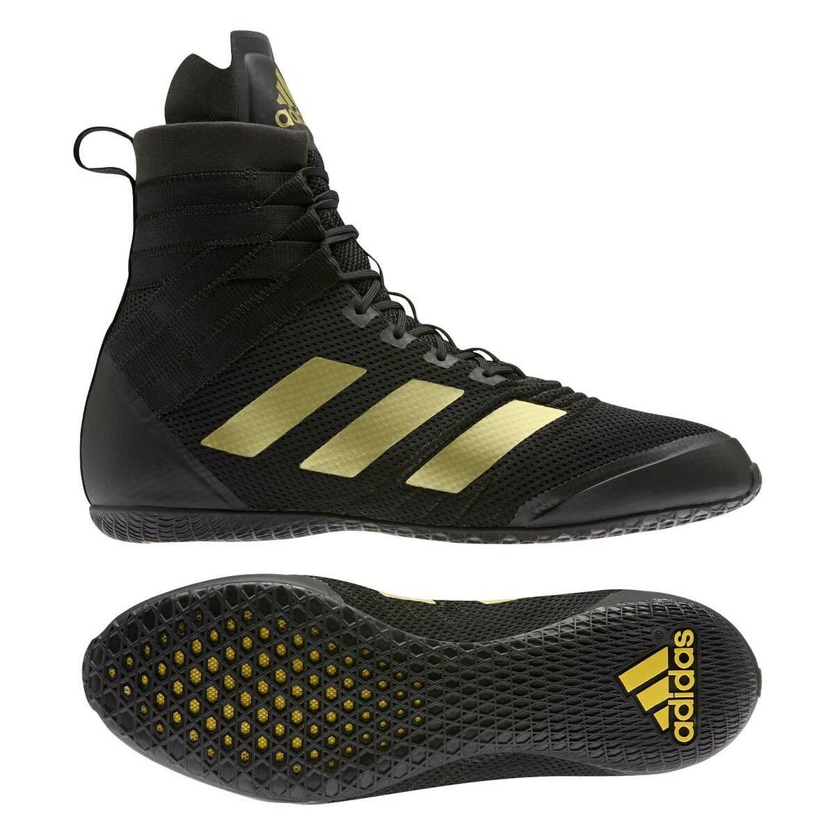 Black-Gold Adidas Speedex 18 Boxing Boots from Made4Fighters