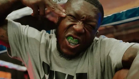 Athlete wearing a Safejawz mouthguard