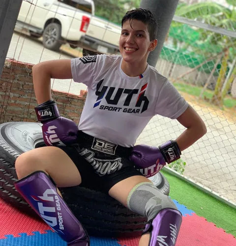 Muay Thai athlete wearing Yuth training gear