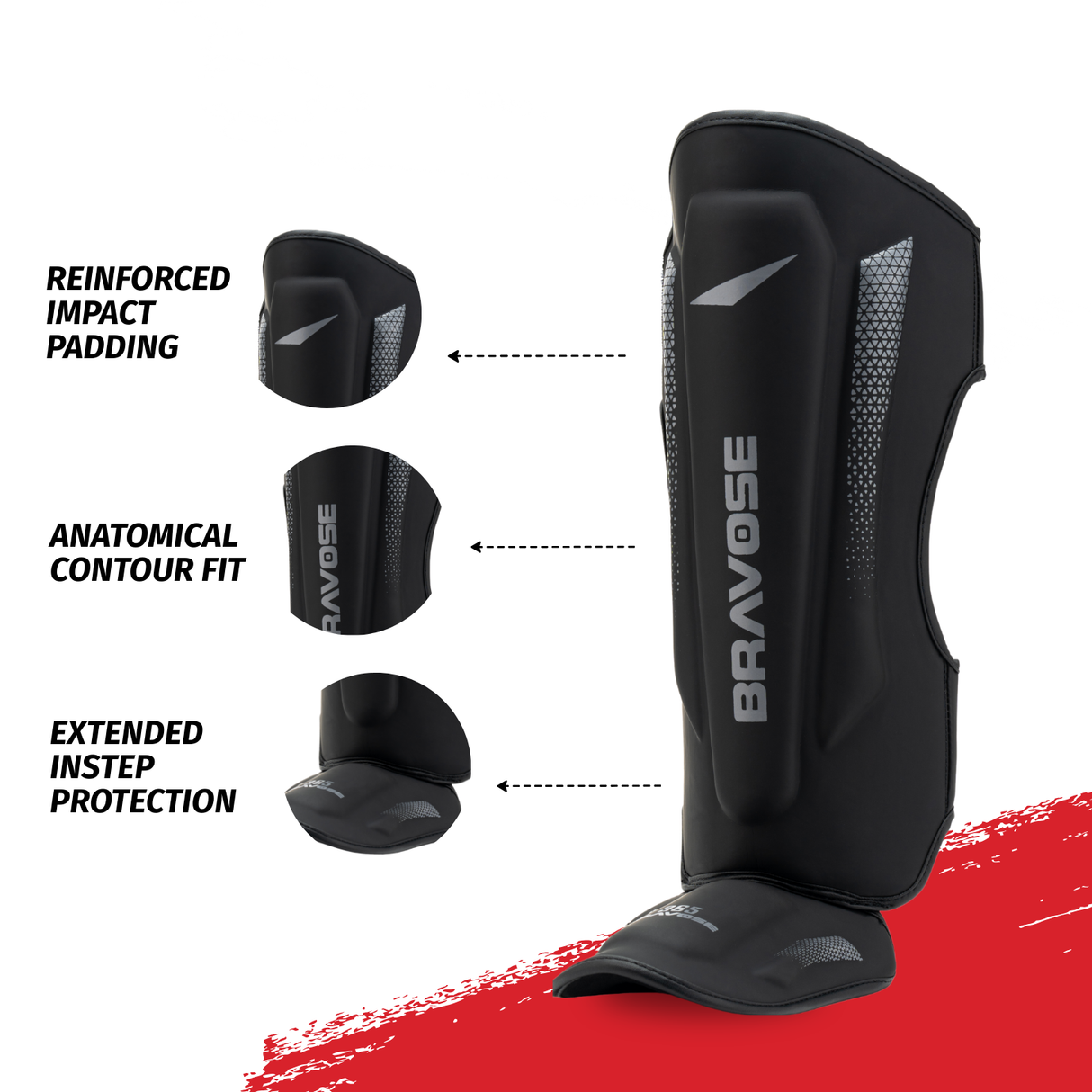 Bravose MMA Shin Guards Black