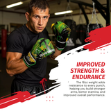 Bravose Limited Edition 16oz Velcro Boxing Gloves 365 Series Green & Black