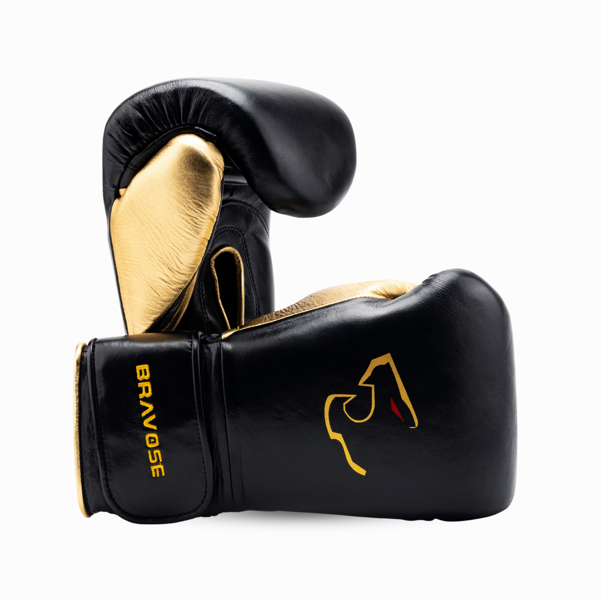 Bravose Elite Pro 2.0 Velcro Boxing Gloves Black & Gold